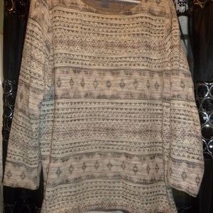 H&M sweater top XL geometric ikat